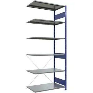 Steckregal, einreihig, Fachboden-BxT 1000 x 600 mm, blau, Höhe 2500 mm, Anbauregal eurokraft pro
