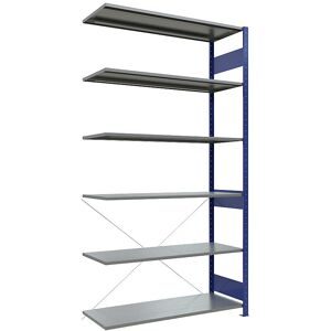 Steckregal, einreihig, Fachboden-BxT 1300 x 500 mm, blau, Höhe 2500 mm, Anbauregal eurokraft pro