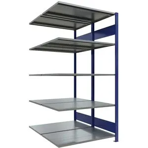 Steckregal, doppelreihig, Fachboden-BxT 1000 x (2 x 600) mm, blau, Höhe 2000 mm, Anbauregal eurokraft pro