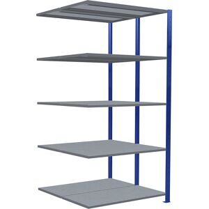 Steckregal, doppelreihig, Fachboden-BxT 1300 x (2 x 500) mm, blau, Höhe 2000 mm, Anbauregal eurokraft pro