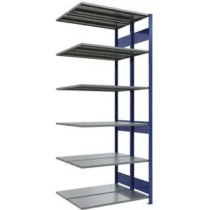 Steckregal, doppelreihig, Fachboden-BxT 1000 x (2 x 400) mm, blau, Höhe 2500 mm, Anbauregal eurokraft pro