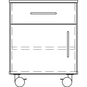 kaiserkraft Labor-Unterschrank, niedrig, 1 Schublade, 1 Tür, 1 Boden, Breite 536 mm