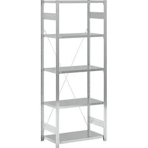 Fachboden-Steckregal, verzinkt, einseitig, Regalhöhe 2350 mm, Fachbodenbreite 965 mm, Grundregal, Fachbodentiefe 550 mm eurokraft pro