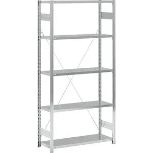 Fachboden-Steckregal, verzinkt, einseitig, Regalhöhe 2350 mm, Fachbodenbreite 1215 mm, Grundregal, Fachbodentiefe 450 mm eurokraft pro