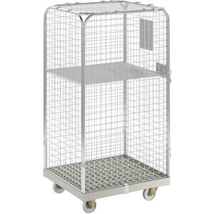 kaiserkraft Rollbehälter SAFE, HxBxT 1550 x 720 x 810 mm, Rollplatte grau
