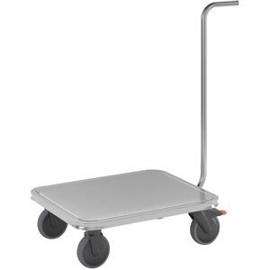 kaiserkraft Edelstahl-Griffroller, Radsatz Kunststoff, Tragfähigkeit 150 kg
