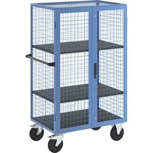Etagenwagen, Doppelflügeltür, 2 Etagenböden, lichtblau eurokraft pro