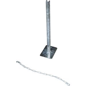 Gasflaschenhalterung, für stehende Lagerung von Gasflaschen, mit 1 Halterungsstange, 1 Sicherungskette und 1 Montageplatte eurokraft pro