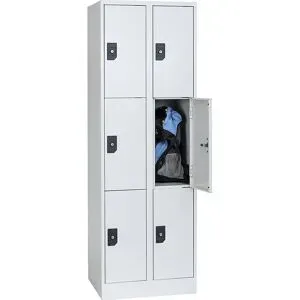 3er-Schließfachschrank Stuttgart, 2 Abteile, B 600 mm, lichtgrau / lichtgrau Wolf