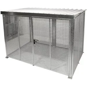 Gasflaschen-Gittercontainer, mit Dach und Doppelflügeltor, BxT 3100 x 2100 mm eurokraft pro