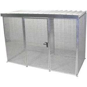 Gasflaschen-Gittercontainer, mit Dach und Einflügeltor, BxT 3100 x 1500 mm eurokraft pro