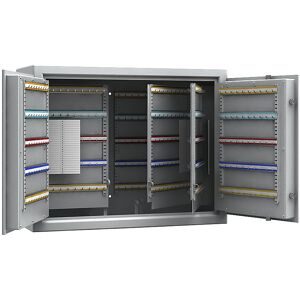 kaiserkraft Schlüsseltresor, lichtgrau, Hakenleisten verstellbar, 600 Haken, HxBxT 636 x 812 x 300 mm