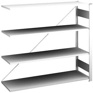 Steckregal, Bauart leicht, einseitig, HxBxT 1200 x 1300 x 400 mm, grau, Anbauregal eurokraft pro