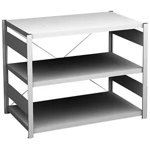 Steckregal, Bauart leicht, einseitig, HxBxT 825 x 1000 x 600 mm, grau, Grundregal eurokraft pro