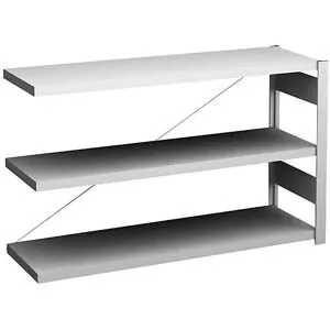 Steckregal, Bauart leicht, einseitig, HxBxT 825 x 1300 x 400 mm, grau, Anbauregal eurokraft pro