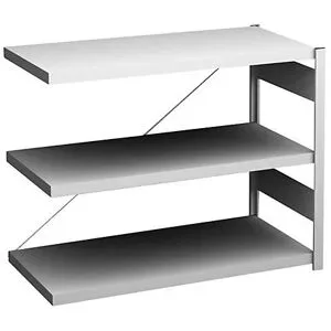 Steckregal, Bauart leicht, einseitig, HxBxT 825 x 1000 x 500 mm, grau, Anbauregal eurokraft pro