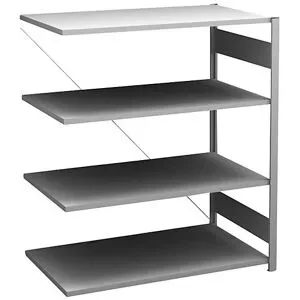 Steckregal, Bauart leicht, einseitig, HxBxT 1200 x 1000 x 600 mm, verzinkt, Anbauregal eurokraft pro