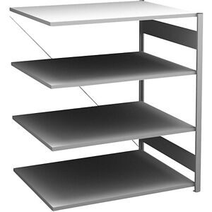 Steckregal, Bauart leicht, einseitig, HxBxT 1200 x 1000 x 800 mm, verzinkt, Anbauregal eurokraft pro