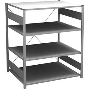 Steckregal, Bauart leicht, einseitig, HxBxT 1200 x 1000 x 800 mm, verzinkt, Grundregal eurokraft pro
