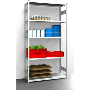 Hygiene-Steckregal, Regalhöhe 2350 mm, 5 Fachböden, BxT 1275 x 585 mm, Grundregal eurokraft pro