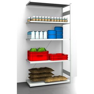 Hygiene-Steckregal, Regalhöhe 2350 mm, 5 Fachböden, BxT 1225 x 685 mm, Anbauregal eurokraft pro