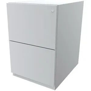 Rollcontainer Note?, mit 2 Hängeregistraturen, HxB 645 x 420 mm, verkehrsweiß BISLEY