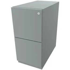 Rollcontainer Note?, mit 2 Hängeregistraturen, HxB 645 x 300 mm, silber BISLEY