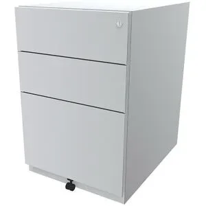 Rollcontainer Note?, mit 2 Universalschubladen, 1 Hängeregistratur, HxBxT 645 x 420 x 565 mm, verkehrsweiß BISLEY