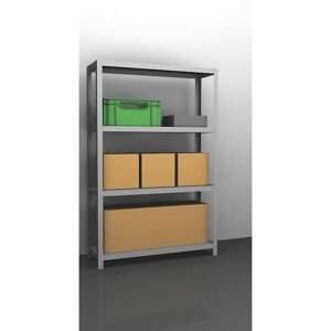 Lager-Schraubregal, Bauart mittelschwer, beidseitig, HxBxT 1500 x 1000 x 400 mm, verzinkt, Grundregal eurokraft pro