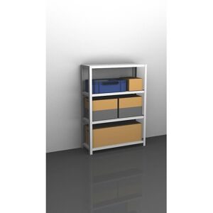 Lager-Schraubregal, Bauart mittelschwer, beidseitig, HxBxT 1500 x 1300 x 400 mm, lichtgrau, Grundregal eurokraft pro