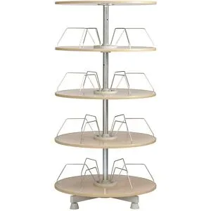 kaiserkraft Ordner-Drehsäule, Etagen-Ø 800 mm, 4 Etagen, Buche-Dekor