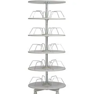 kaiserkraft Ordner-Drehsäule, Etagen-Ø 800 mm, 5 Etagen, hellgrau
