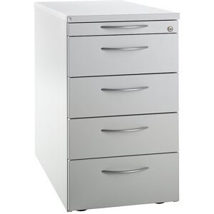 kaiserkraft LENA - Standcontainer, 1 Utensilienschub, 4 Materialschübe, Höhe 720 mm, lichtgrau