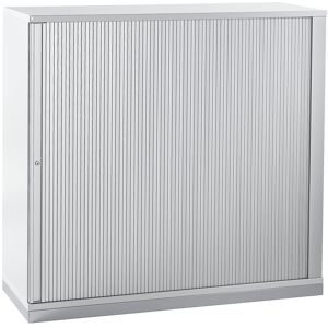 kaiserkraft HANNA - Rollladenschrank, Höhe 1133 mm, 2 Fachböden, lichtgrau
