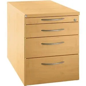 kaiserkraft HANNA - Rollcontainer, 1 Utensilienschub, 3 Materialschübe, Dekor Buche