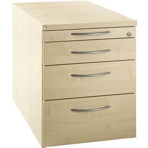 kaiserkraft HANNA - Rollcontainer, 1 Utensilienschub, 3 Materialschübe, Dekor Ahorn