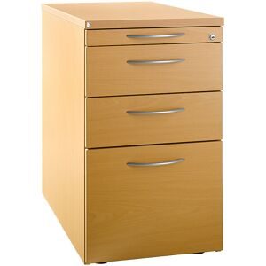 kaiserkraft HANNA - Standcontainer, 1 Utensilienschub, 2 Materialschübe, 1 Hängeregistratur, Dekor Buche
