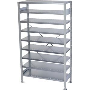 Steckregal für Regalkästen, HxB 1790 x 1000 mm, Anbauregal, Tiefe 400 mm, ohne Kästen, Böden 9 Stk STEMO
