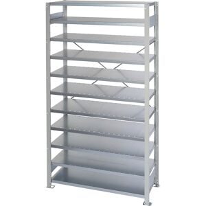 Steckregal für Regalkästen, HxB 2100 x 1000 mm, Grundregal, Tiefe 400 mm, ohne Kästen, Böden 11 Stk STEMO