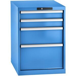 Schubladenschrank, Stahlblech, HxB 800 x 564 mm, 4 Schubladen, lichtblau LISTA