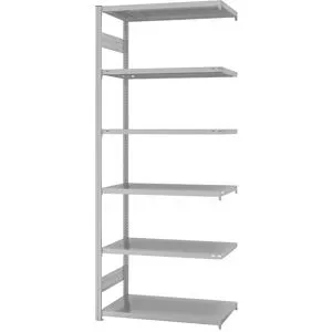 Steckregal, Bauart leicht, doppelseitig, HxBxT 2500 x 1000 x 600 mm, grau, Anbauregal eurokraft pro