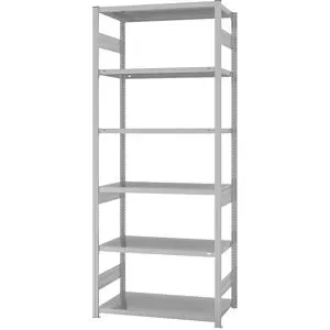 Steckregal, Bauart mittelschwer, doppelseitig, HxBxT 2500 x 1000 x 600 mm, grau, Grundregal eurokraft pro