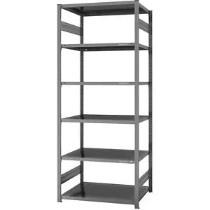 Steckregal, Bauart leicht, doppelseitig, HxBxT 2500 x 1000 x 800 mm, verzinkt, Grundregal eurokraft pro