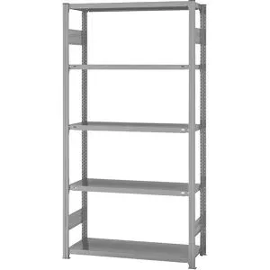 Steckregal, Bauart leicht, doppelseitig, HxBxT 2000 x 1000 x 400 mm, grau, Grundregal eurokraft pro
