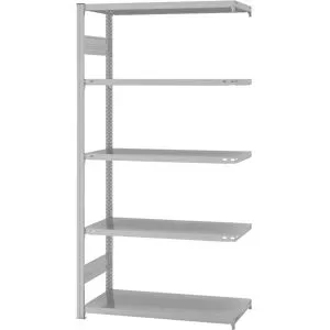 Steckregal, Bauart leicht, doppelseitig, HxBxT 2000 x 1000 x 500 mm, grau, Anbauregal eurokraft pro