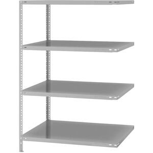 Schraubregal, Bauart leicht, doppelseitig, HxBxT 1500 x 1000 x 800 mm, grau, Anbauregal eurokraft pro