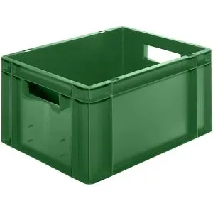kaiserkraft Euro-Format-Stapelbehälter, Wände und Boden geschlossen, LxBxH 400 x 300 x 210 mm, grün, VE 5 Stk