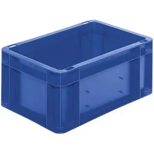 kaiserkraft Euro-Format-Stapelbehälter, Wände und Boden geschlossen, LxBxH 300 x 200 x 145 mm, blau, VE 5 Stk