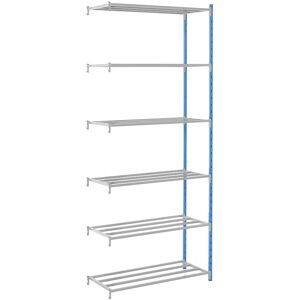 Steckregal, mit Rohr-Fachböden, HxBxT 2496 x 990 x 600 mm, Anbauregal Manorga