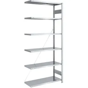 Steckregal, Bauart leicht, einseitig, HxBxT 2500 x 1000 x 500 mm, verzinkt, Anbauregal eurokraft pro